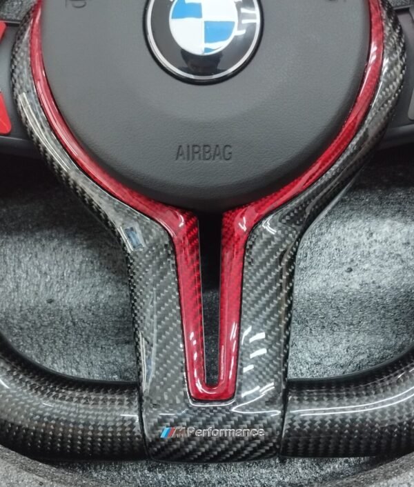 Red Carbon Paddle shifters M1 M2 Red Buttons  Carbon Fiber Steering Wheel For BMW F Series - Image 3