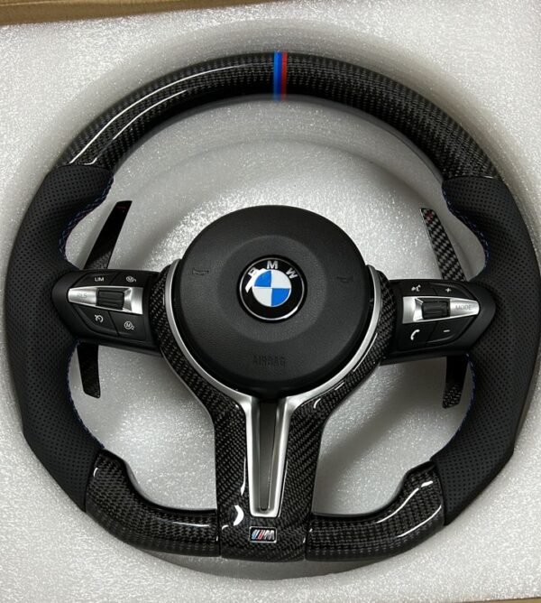 Fit For BMW M2 M3 M4 M5 F01 F07 F10 F12 F15 F16 F18 F20 F22 F82 F30 F32 F36 M Performance with Carbon Fiber Shift Paddle Steering Wheel