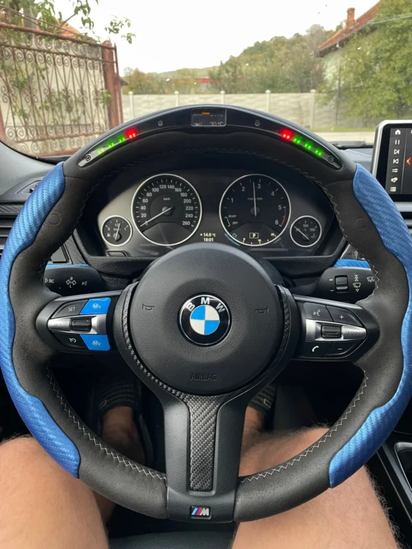 For BMW M5 F10 Accessories M3 F80 F83 M4 M6 X5M X6M F82 F06 F15 F16 Steering Wheel M1 M2 Switch Engine Blue Button - Image 3